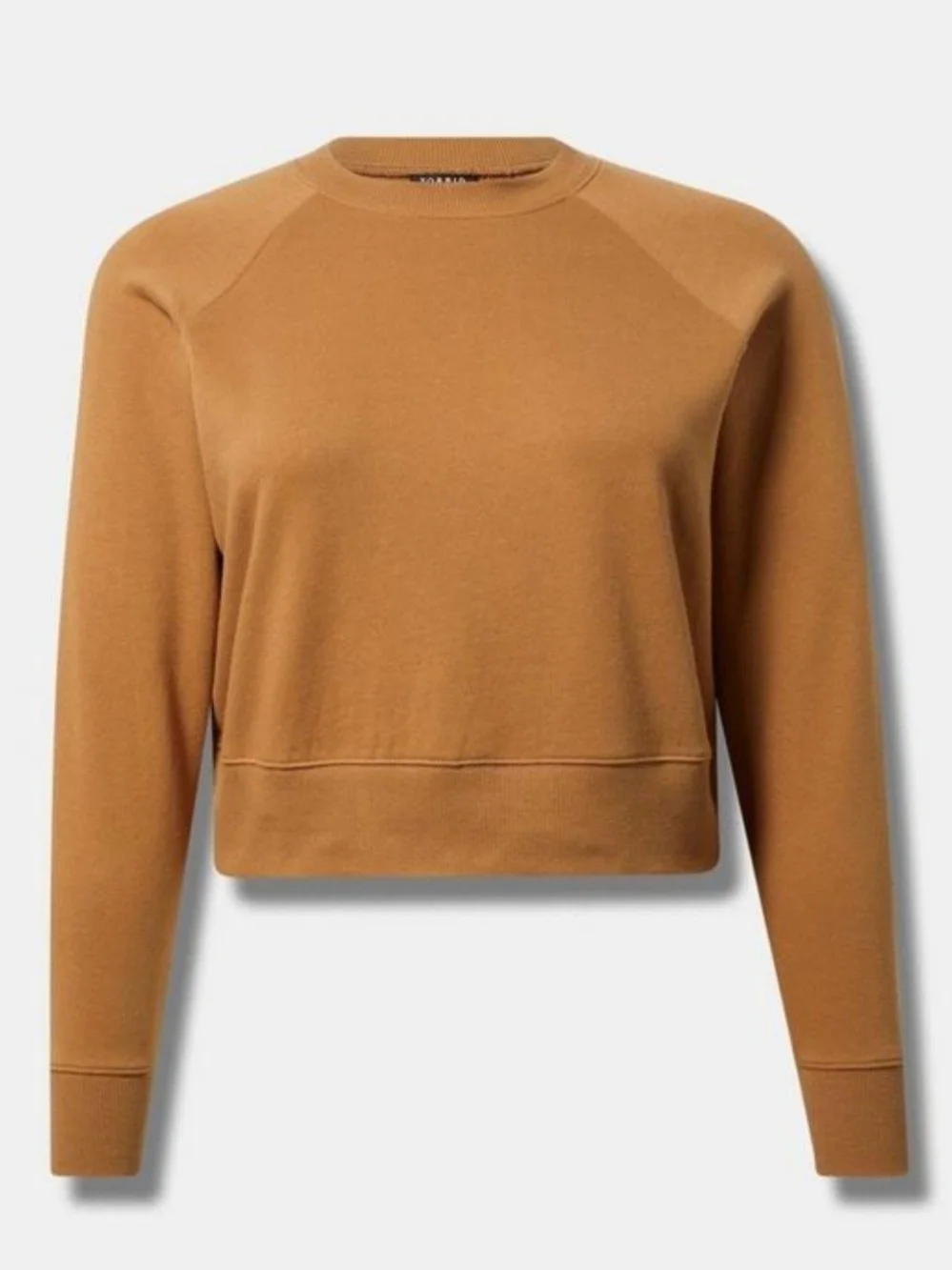 Torrid Cropped Crewneck French Terry Sweatshirt in Tobacco Brown Size 3 (22/24)